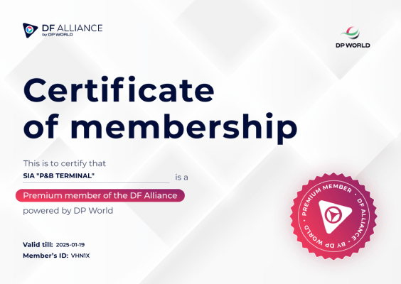 DFA (Digital Freight Alliance) sertifikāts